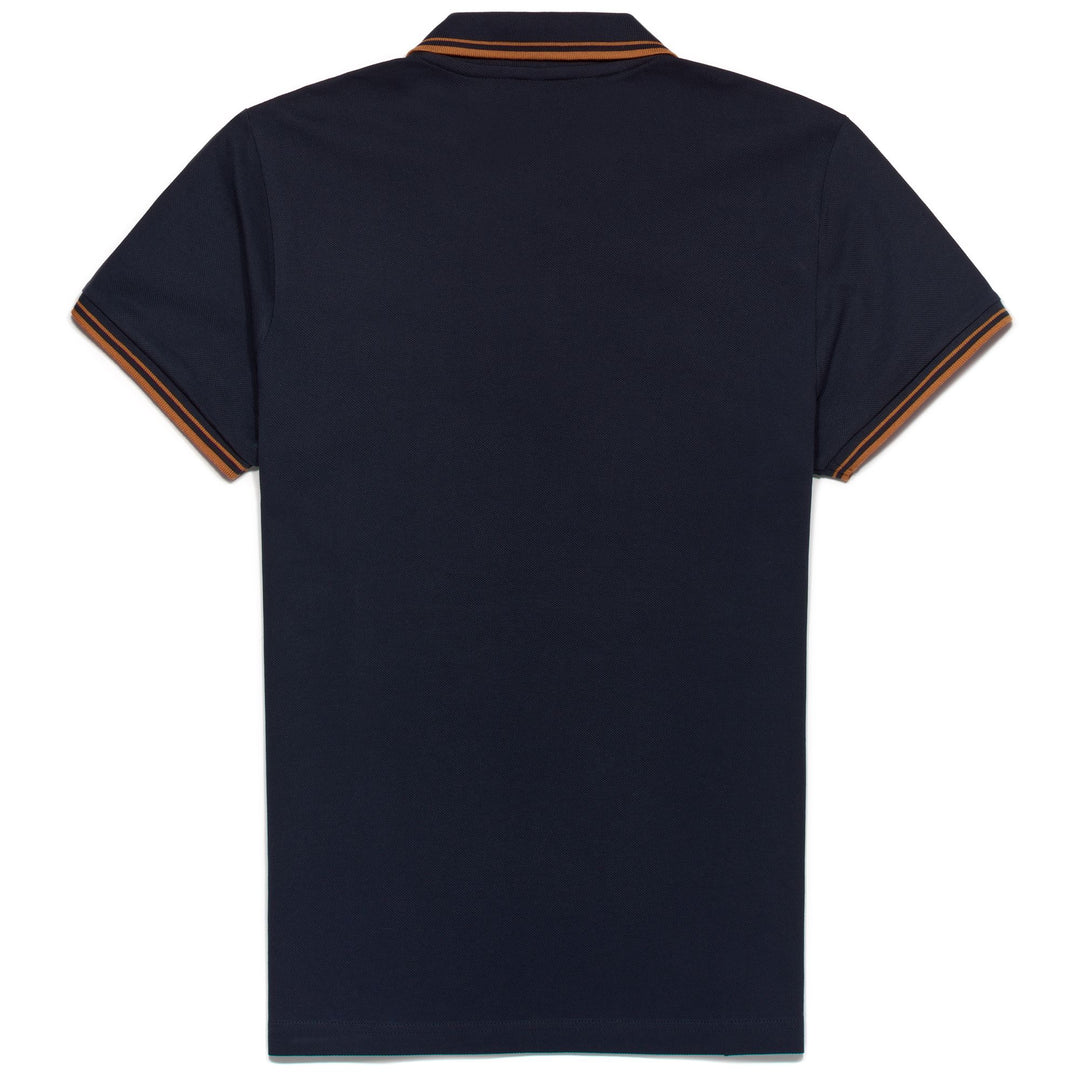 La polo Robe di Kappa Man HARRY Polo BLUE NAVY - ORANGE MD Dressed Front (jpg Rgb)	