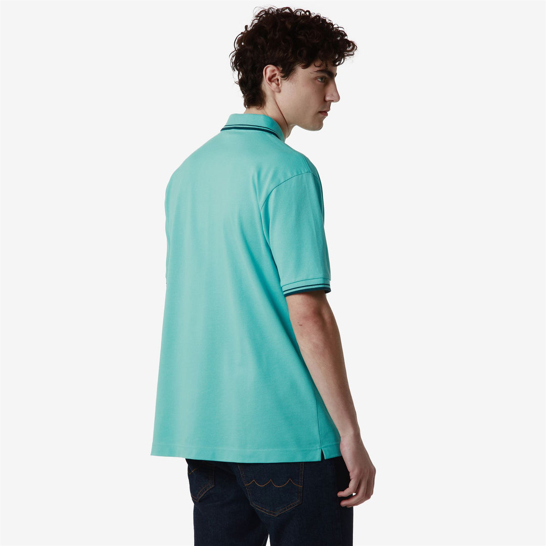 La polo Robe di Kappa Man HARRY Polo BLUE LT MALDIVE - BLUE MAJOLICA Detail Double				