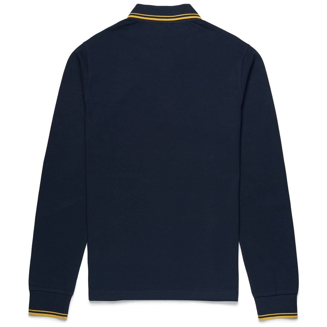 La polo Robe di Kappa Man GORD Polo BLUE NAVY - YELLOW CEYLON Dressed Front (jpg Rgb)	