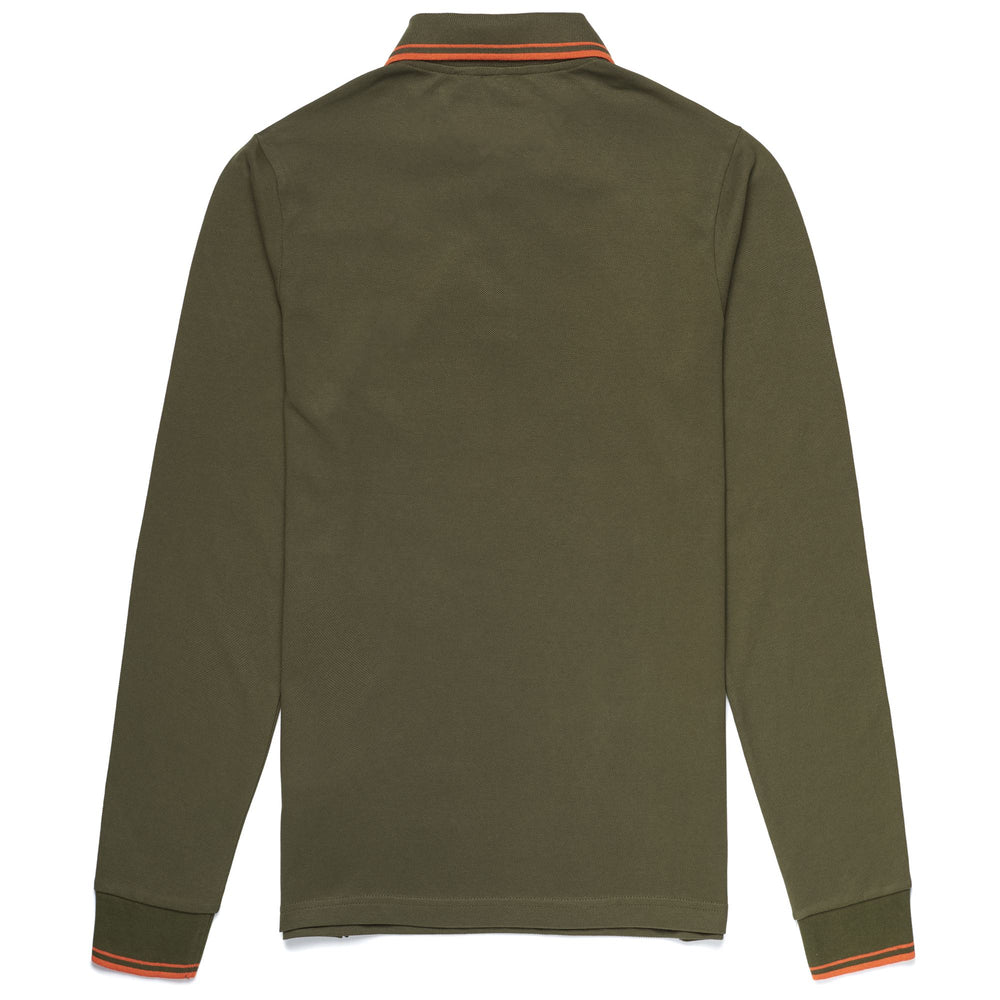 La polo Robe di Kappa Man GORD Polo GREEN MILITARY - ORANGE DK Dressed Front (jpg Rgb)	