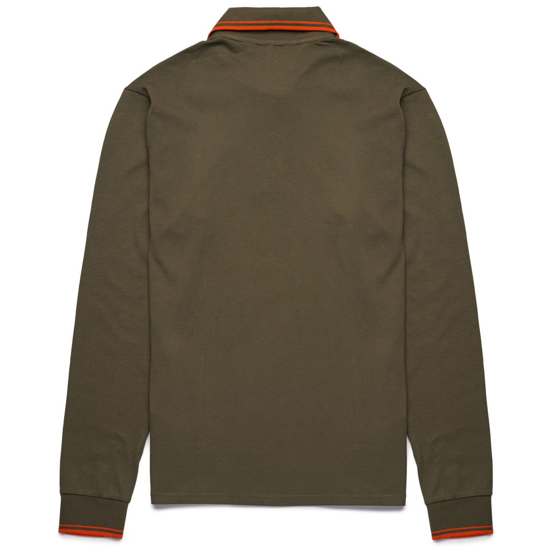 La polo Robe di Kappa Man GORD Polo GREEN MILITARY - ORANGE RED Dressed Front (jpg Rgb)	