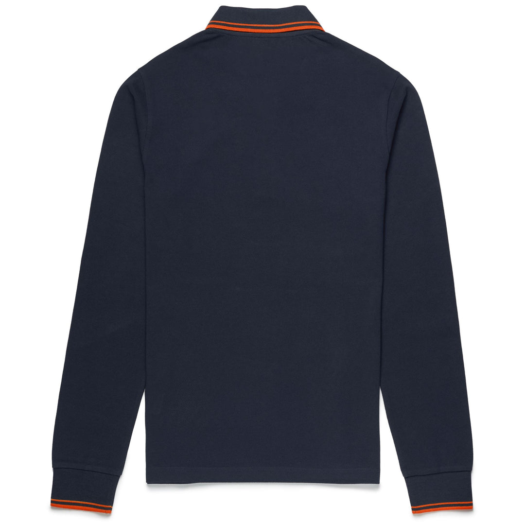 La polo Robe di Kappa Man GORD Polo BLUE NAVY - ORANGE RED Dressed Front (jpg Rgb)	