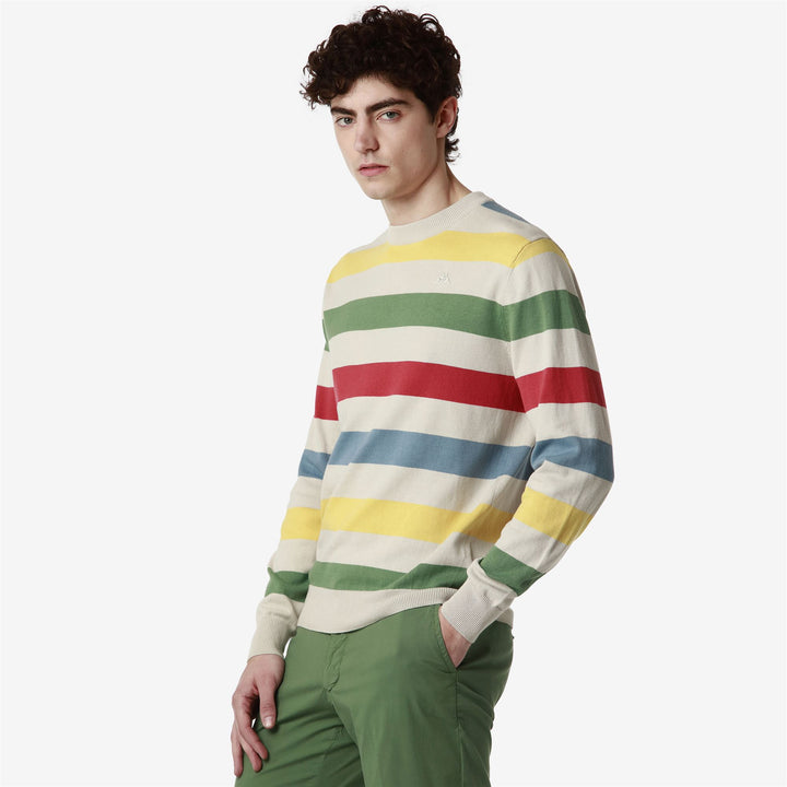 KNITWEAR Man ROMER Pull Over BEIGE MOONBEAM - GREEN OLIVINE - YELLOW GOLD - BLUE ALLURE - RED CRANBERRY Dressed Front Double		