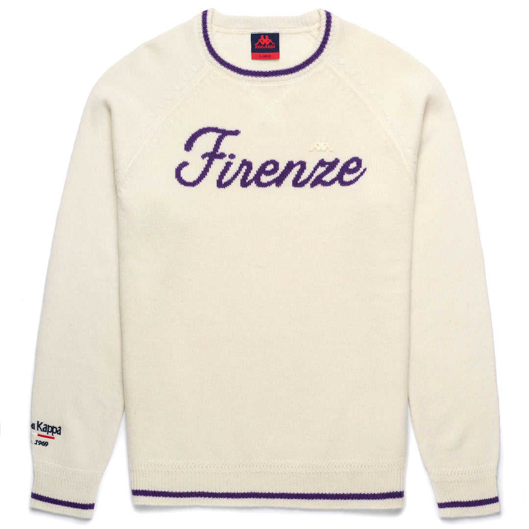 KNITWEAR Man EROI KNIT FIRENZE Jumper WHITE NATURAL - VIOLET HELIOTROPE Photo (jpg Rgb)			