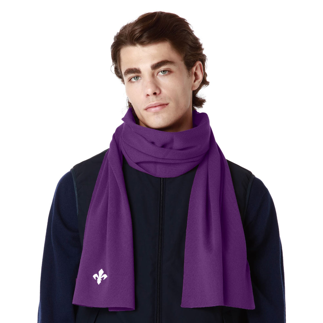 Scarves Unisex JAMIL FIORENTINA SCARF VIOLET INDIGO - WHITE Detail (jpg Rgb)			