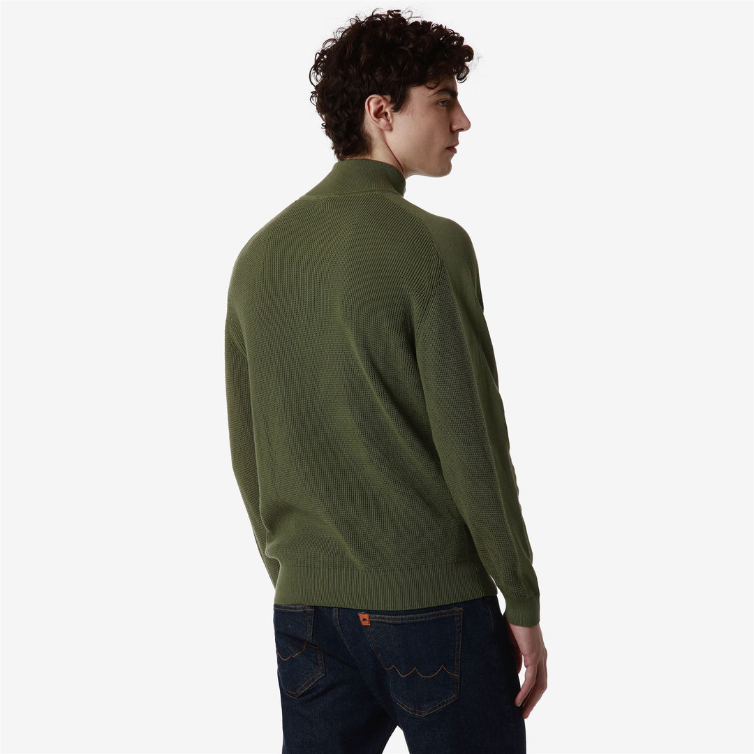 KNITWEAR Man AMBROSIOS Polo GREEN OLIVINE Detail Double				