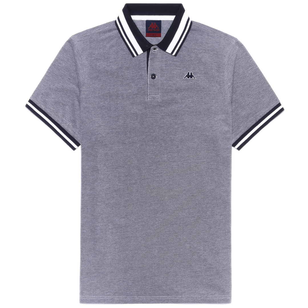 Polo Shirts Man LEAN Polo WHITE NATURAL - BLUE NAVY Photo (jpg Rgb)			