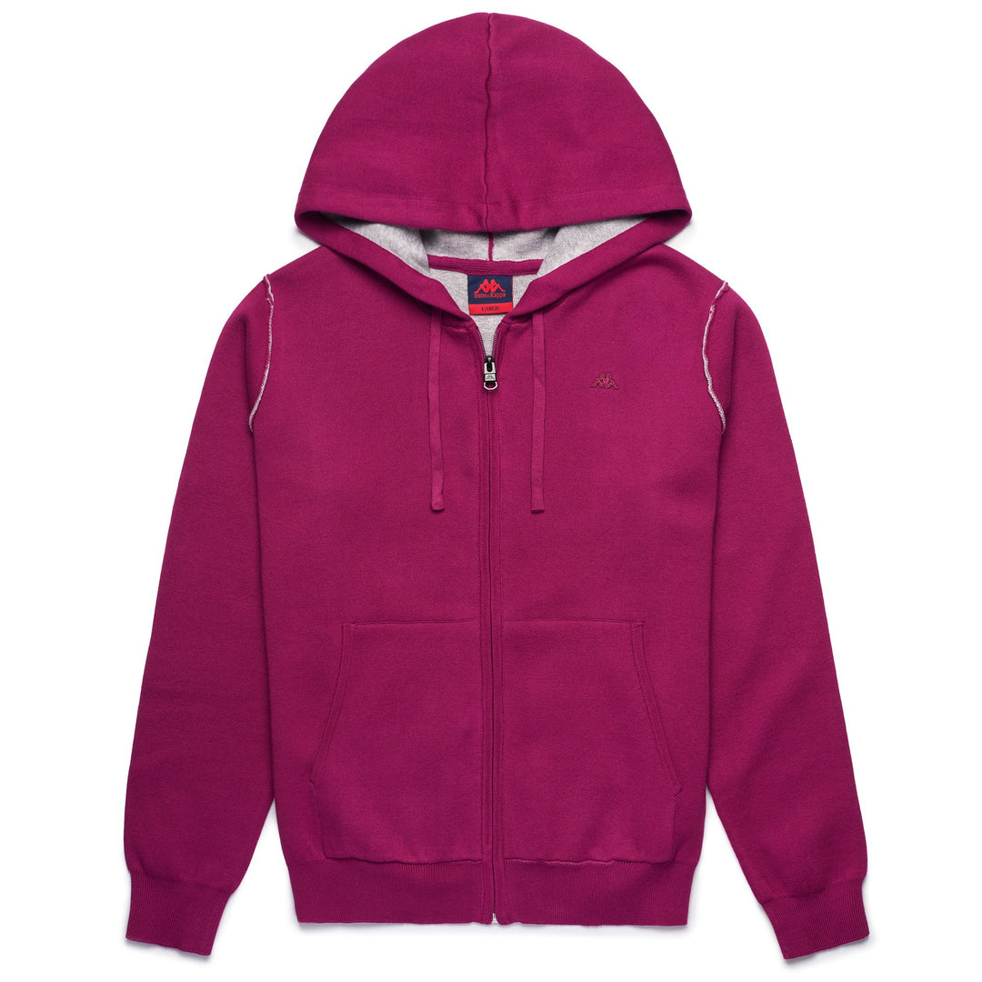 KNITWEAR Woman CORINNE Jacket VIOLET RASPBERRY - GREY VAPOR Photo (jpg Rgb)			