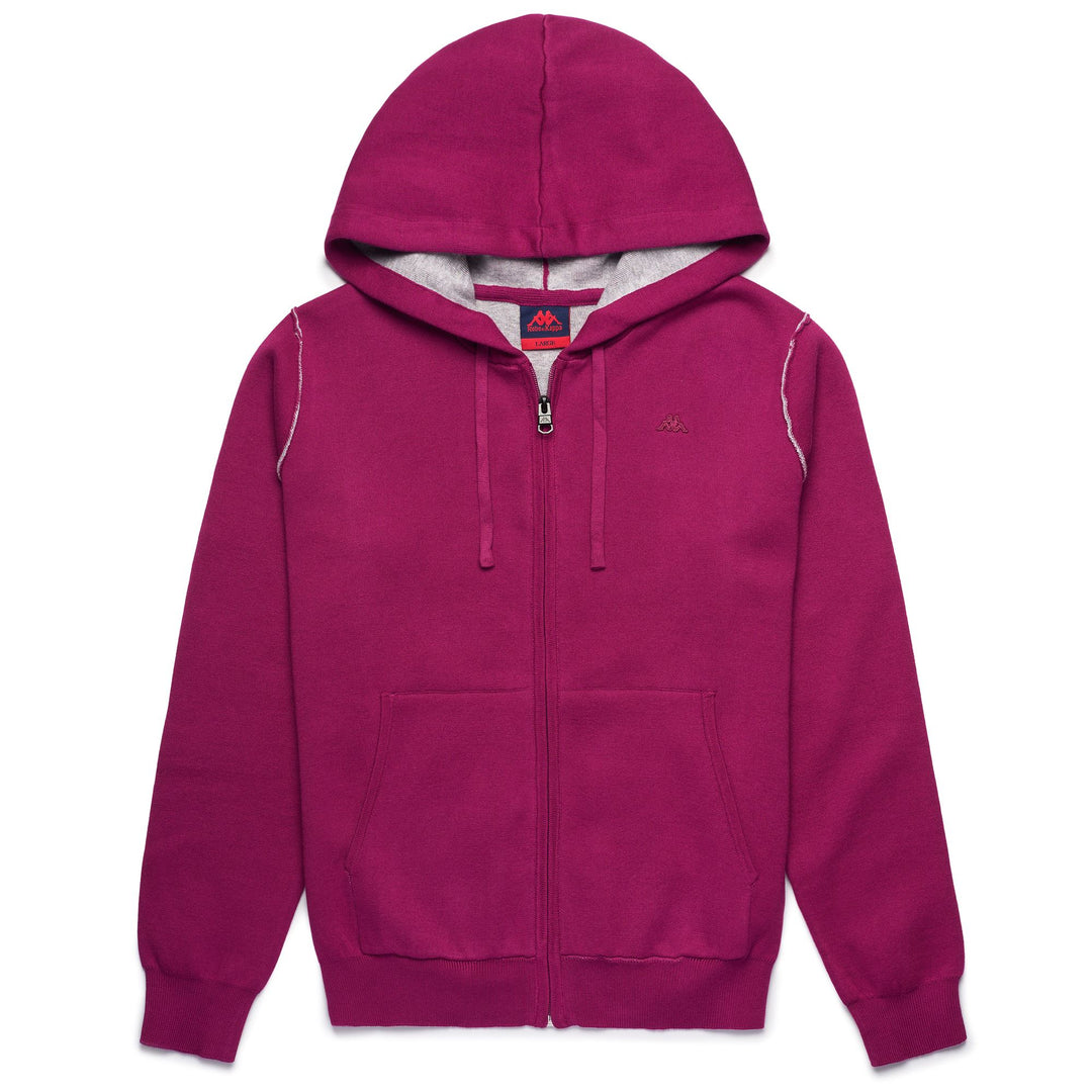 KNITWEAR Woman CORINNE Jacket VIOLET RASPBERRY - GREY VAPOR Photo (jpg Rgb)			