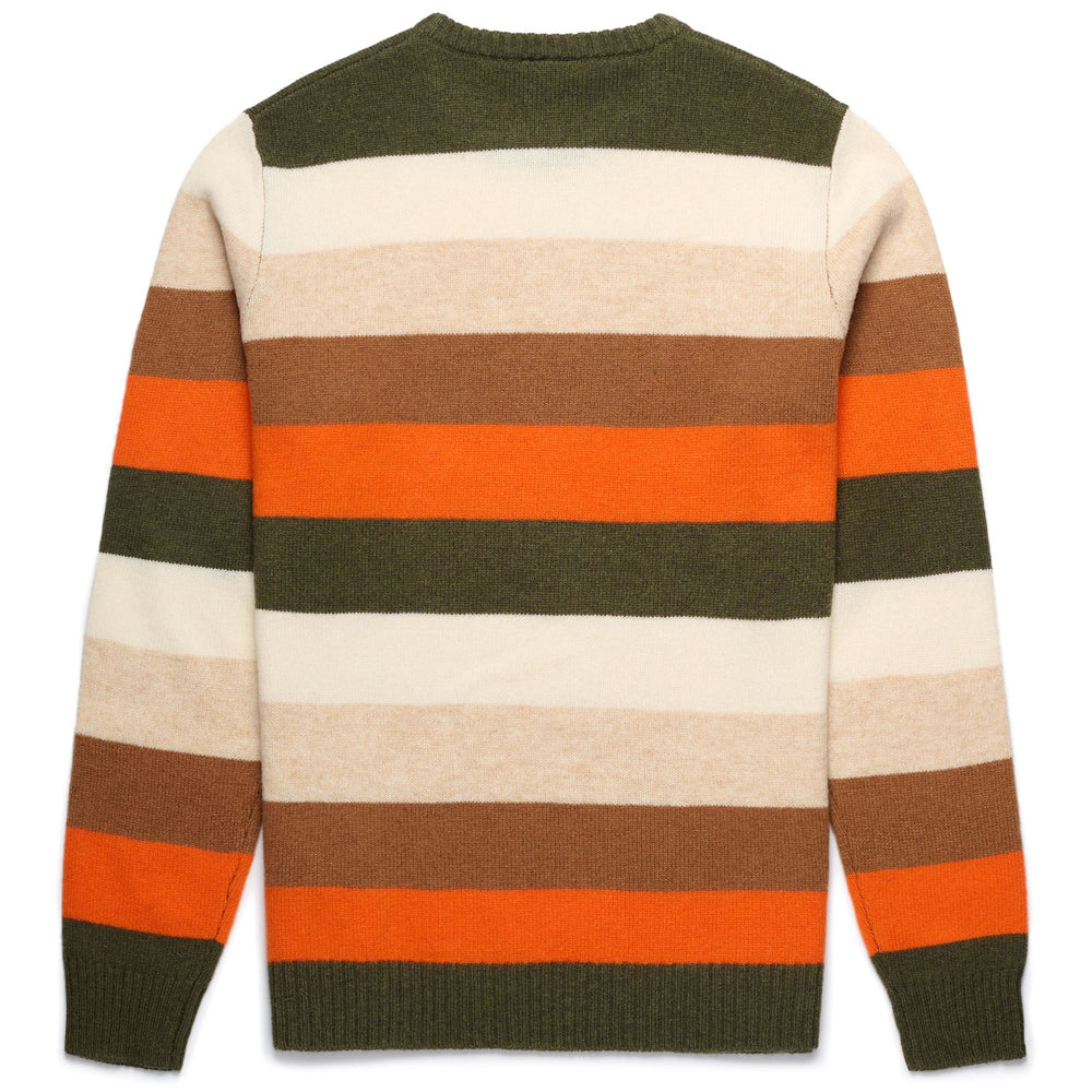 KNITWEAR Man AGASSIE Pull Over GREEN MILITARY - ORANGE RED - BROWN RUBBER - BEIGE CLAY - WHITE NATURAL Dressed Front (jpg Rgb)	