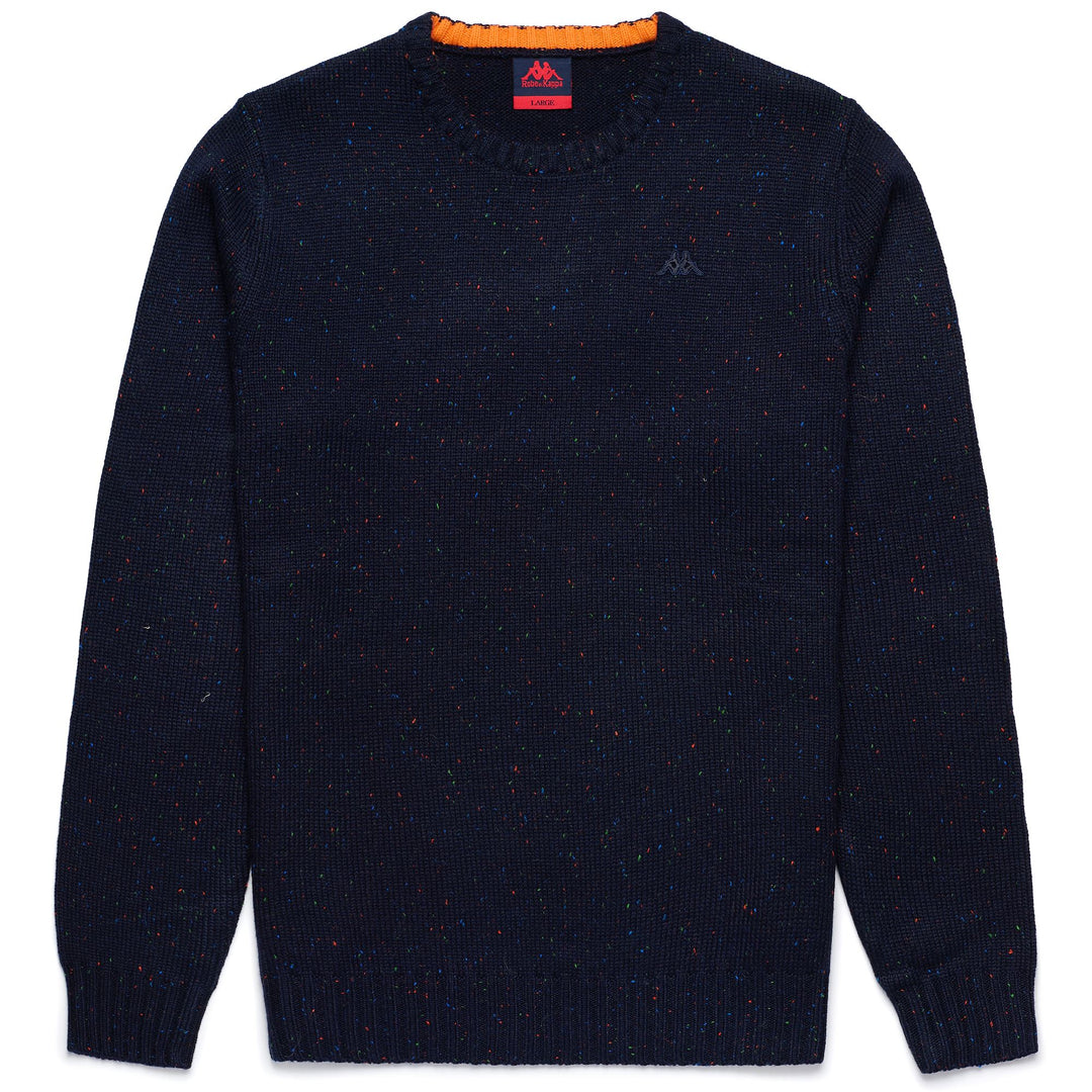 KNITWEAR Man JOPLIN Pull Over BLUE NIGHT SKY - ORANGE RED Photo (jpg Rgb)			