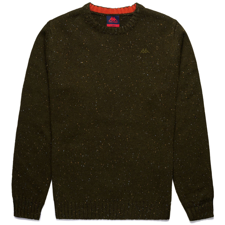 KNITWEAR Man JOPLIN Pull Over GREEN MILITARY - ORANGE RED Photo (jpg Rgb)			