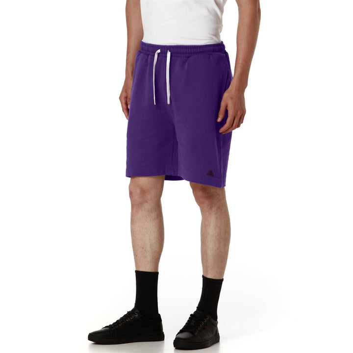 Shorts Man JORIS FIORENTINA Sport Shorts VIOLET INDIGO - WHITE Dressed Front Double		