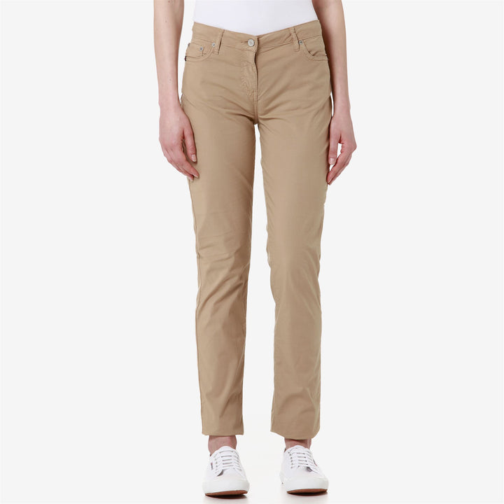 Pants Woman DEBBYE LIGHT POPLIN CHINO BEIGE INCENSE Detail (jpg Rgb)			