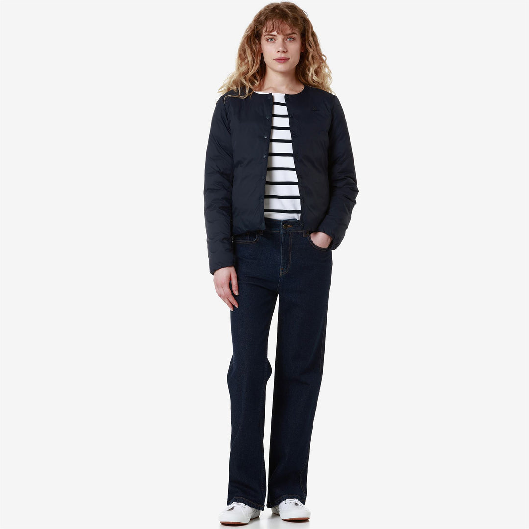 Jackets Woman ALYA Short BLUE NAVY Dressed Back (jpg Rgb)		