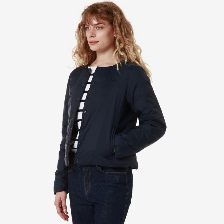 Jackets Woman ALYA Short BLUE NAVY Dressed Front Double		