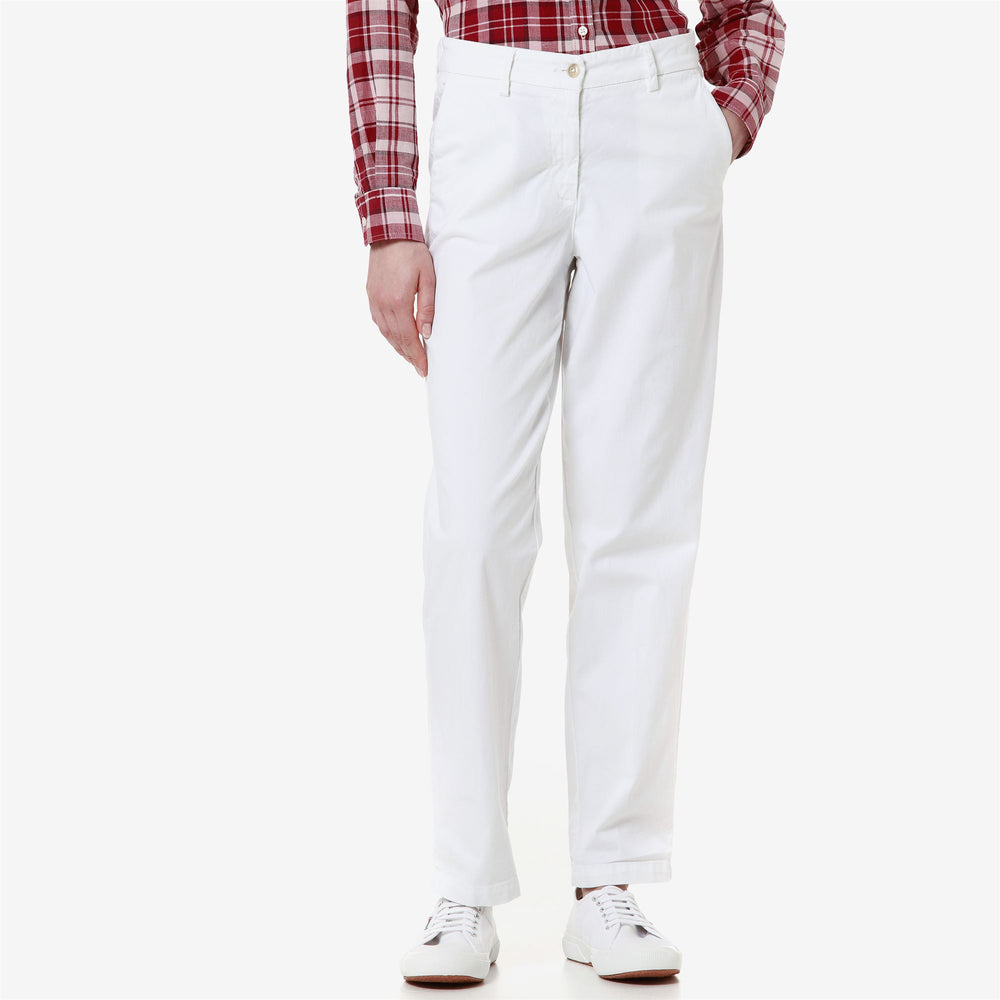 Pants Woman ALINA GABARDINE CHINO WHITE Detail (jpg Rgb)			