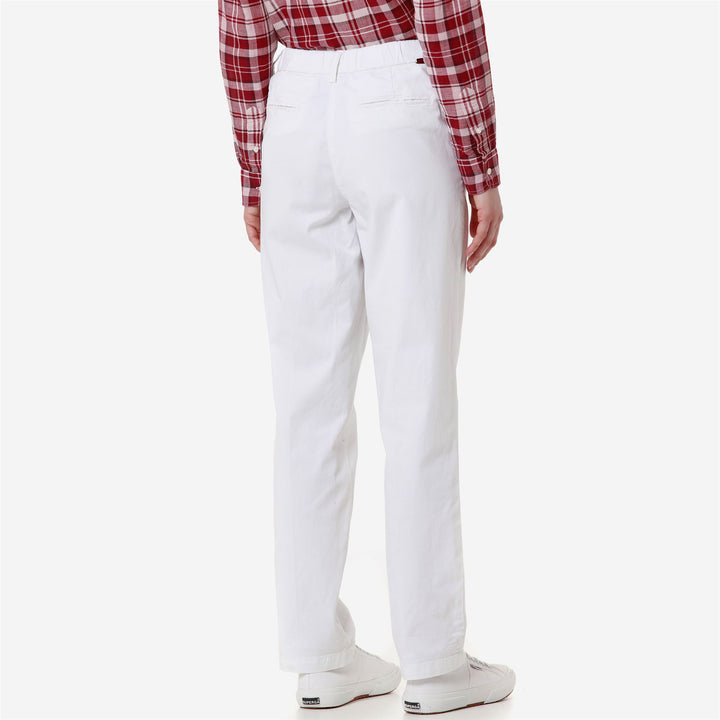 Pants Woman ALINA GABARDINE CHINO WHITE Detail Double				