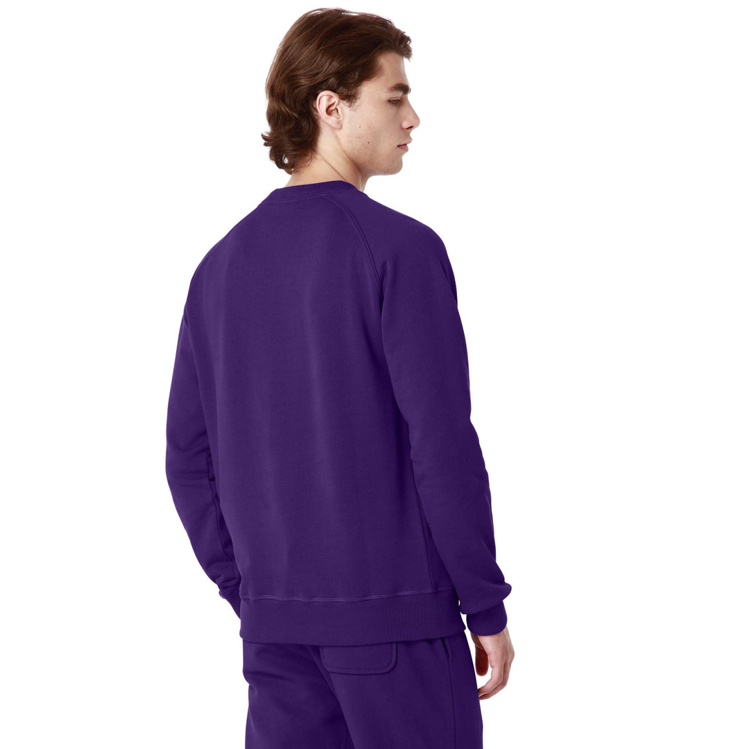 Fleece Man POHU FIORENTINA Jumper VIOLET INDIGO - WHITE Detail Double				