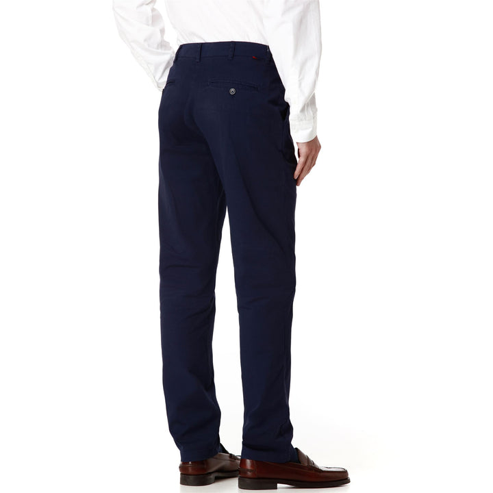 Pants Man WESTIN GENOA CHINO BLUE MARINE - RED BLAZE Detail Double				