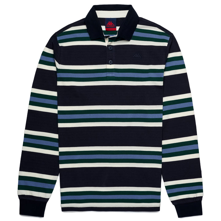 Polo Shirts Man ASSAR Polo BLUE NAVY - WHITE NATURAL - GREEN DK RAIN - BLUE INFINITY Photo (jpg Rgb)			