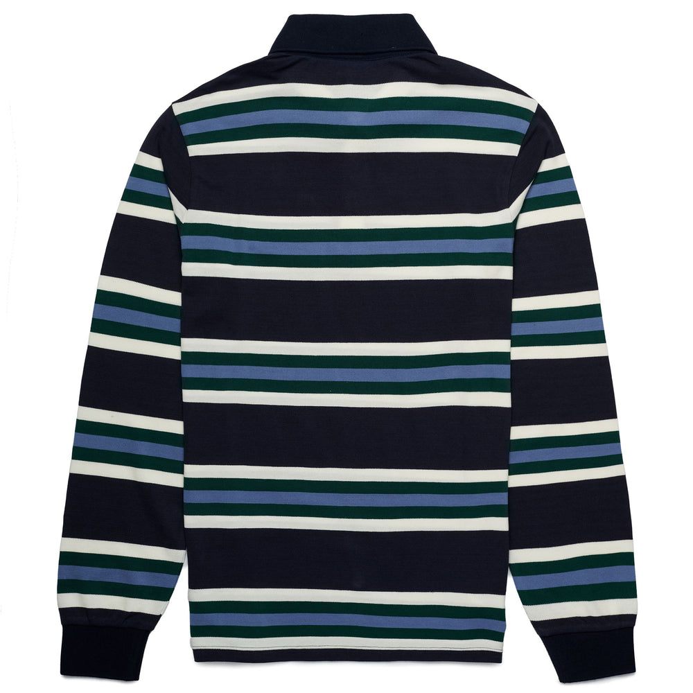 Polo Shirts Man ASSAR Polo BLUE NAVY - WHITE NATURAL - GREEN DK RAIN - BLUE INFINITY Dressed Front (jpg Rgb)	