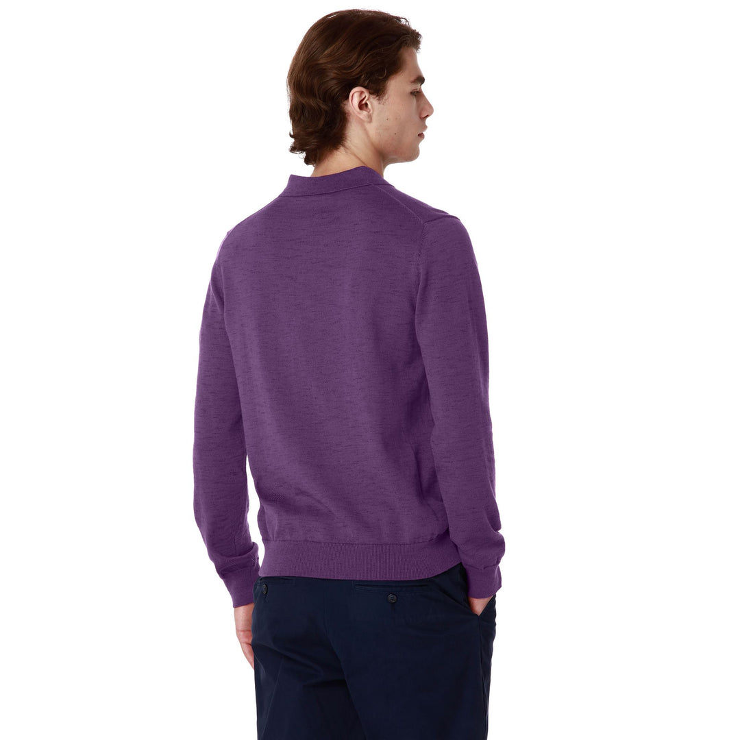 KNITWEAR Man NEW OLAV FIORENTINA Polo VIOLET INDIGO - VIOLET MAJESTY - WHITE Detail Double				