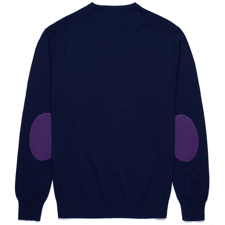 KNITWEAR Man LEILO FIORENTINA Pull Over BLUE MARINE - VIOLET INDIGO Dressed Front (jpg Rgb)	