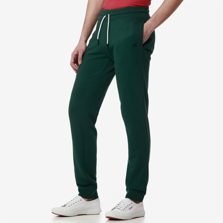 Pants Man DELFO TERRY Sport Trousers GREEN TREKKING Dressed Front Double		