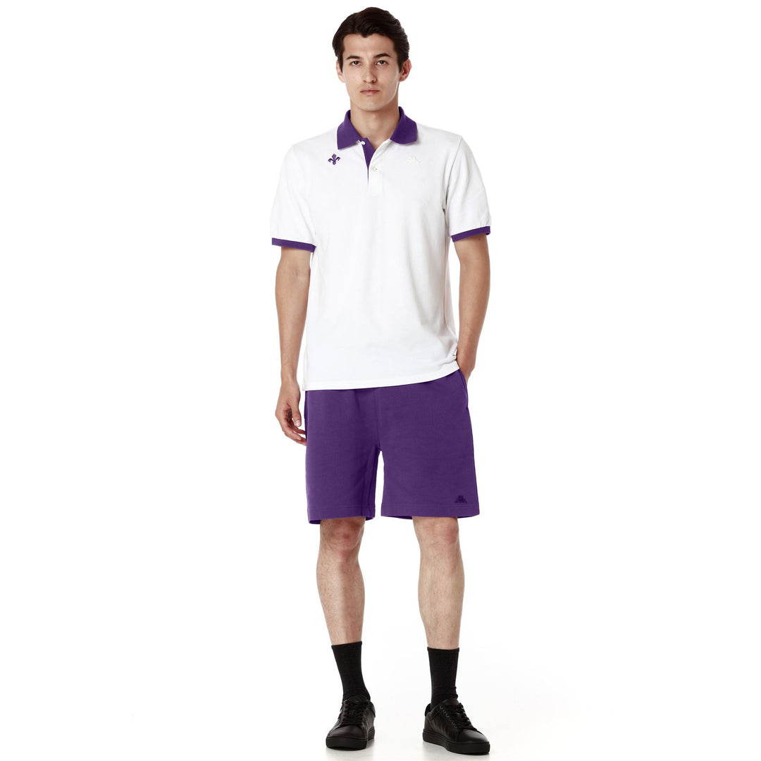 Polo Shirts Man HERVE FIORENTINA Polo VIOLET INDIGO - WHITE Dressed Back (jpg Rgb)		