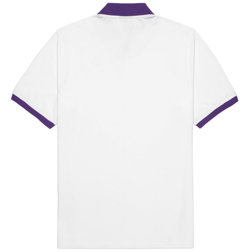 Polo Shirts Man HERVE FIORENTINA Polo VIOLET INDIGO - WHITE Dressed Front (jpg Rgb)	