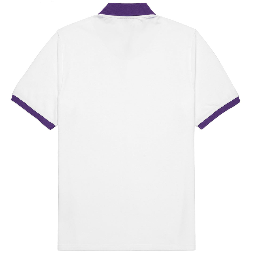 Polo Shirts Man HERVE FIORENTINA Polo VIOLET INDIGO - WHITE Dressed Front (jpg Rgb)	