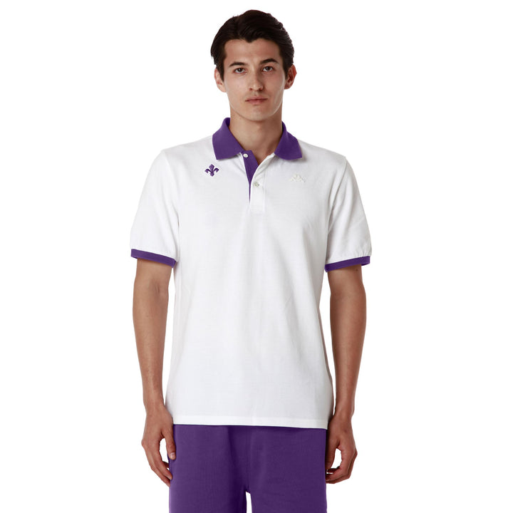 Polo Shirts Man HERVE FIORENTINA Polo VIOLET INDIGO - WHITE Detail (jpg Rgb)			