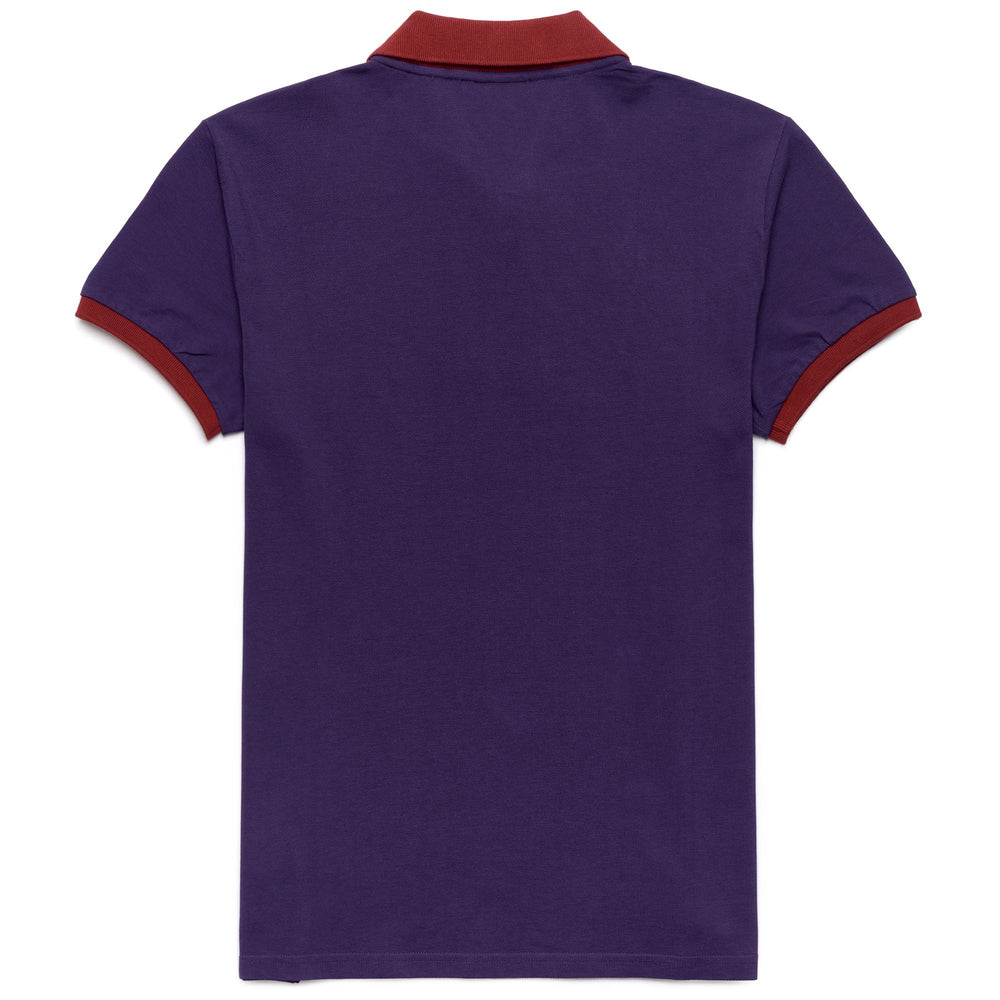 Polo Shirts Man HERVE FIORENTINA Polo VIOLET INDIGO - RED SCARLET Dressed Front (jpg Rgb)	