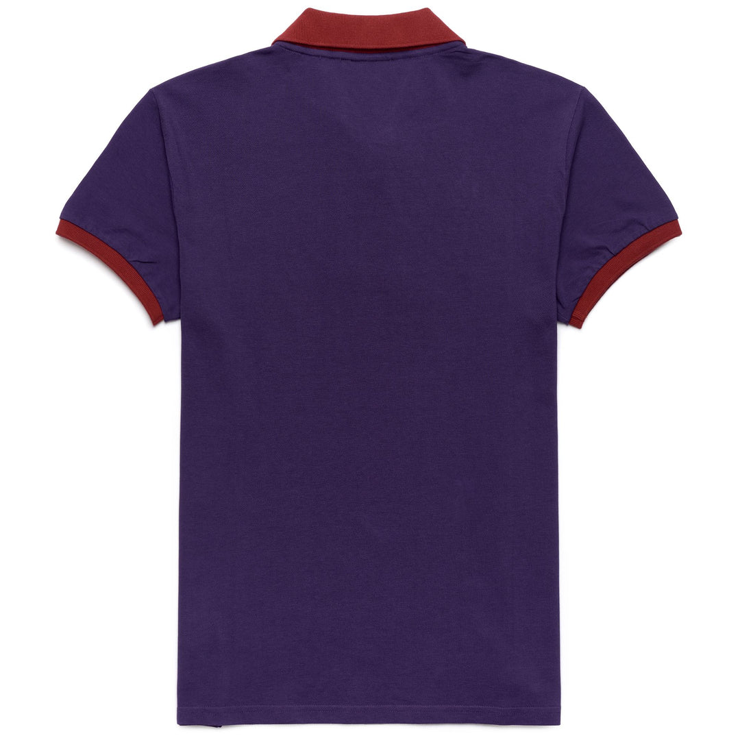 Polo Shirts Man HERVE FIORENTINA Polo VIOLET INDIGO - RED SCARLET Dressed Front (jpg Rgb)	