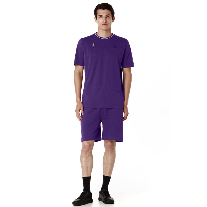 T-ShirtsTop Man LUC FIORENTINA T-Shirt VIOLET INDIGO - WHITE Dressed Back (jpg Rgb)		