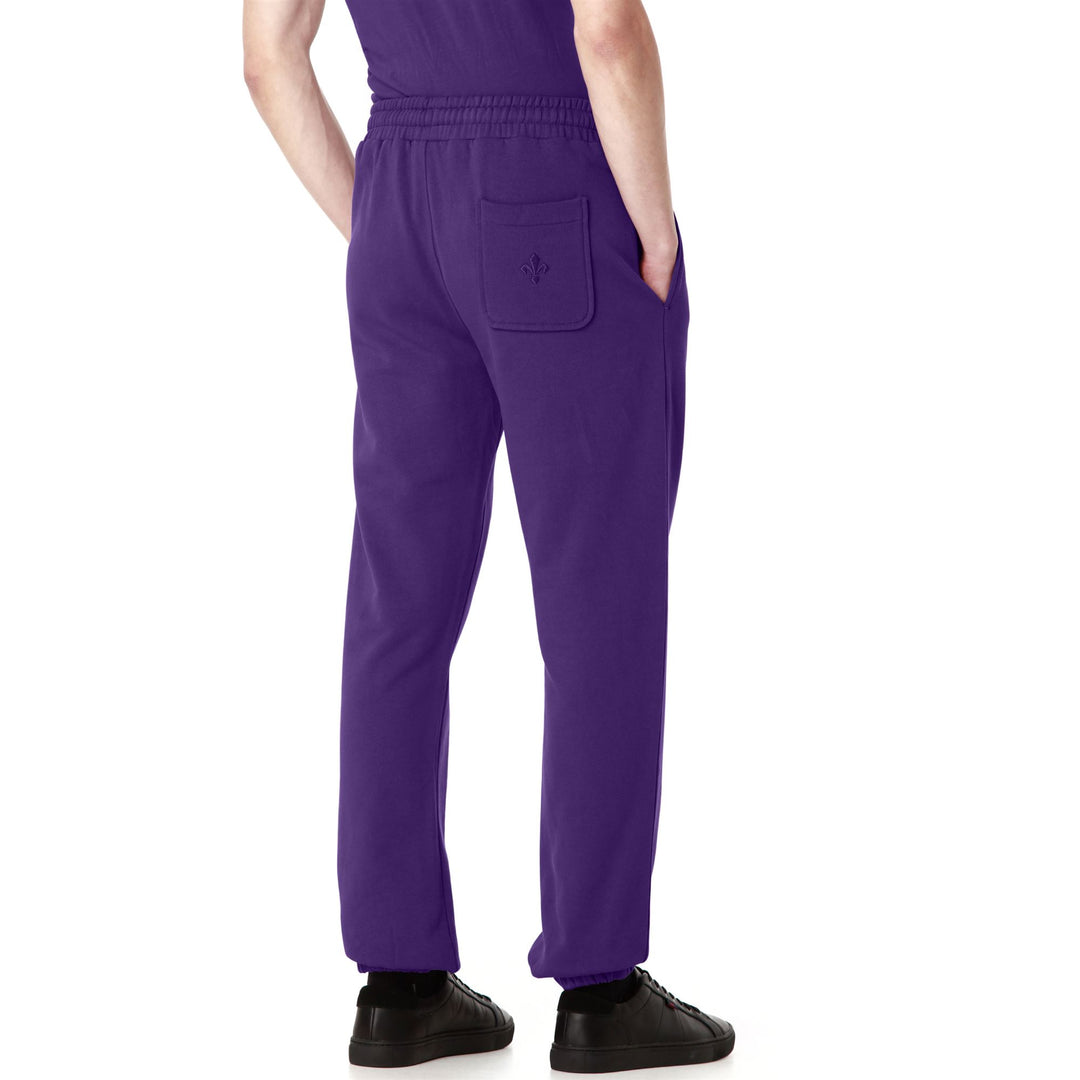 Pants Man HERVIN FIORENTINA Sport Trousers VIOLET INDIGO - RED SCARLET Detail Double				