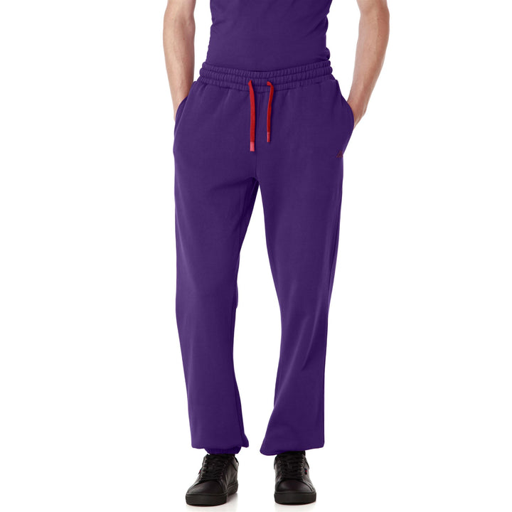 Pants Man HERVIN FIORENTINA Sport Trousers VIOLET INDIGO - RED SCARLET Detail (jpg Rgb)			