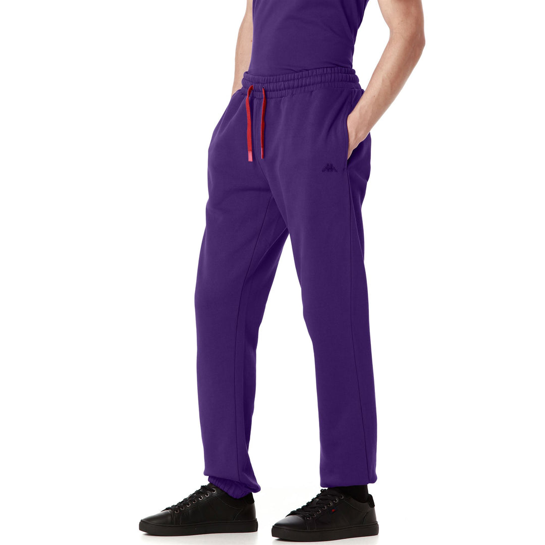 Pants Man HERVIN FIORENTINA Sport Trousers VIOLET INDIGO - RED SCARLET Dressed Front Double		