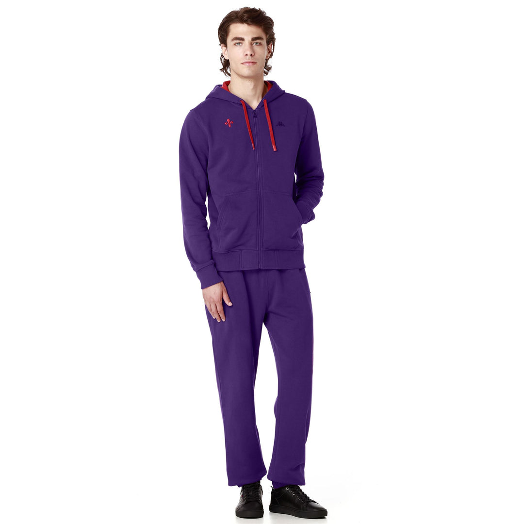 Pants Man HERVIN FIORENTINA Sport Trousers VIOLET INDIGO - RED SCARLET Dressed Back (jpg Rgb)		