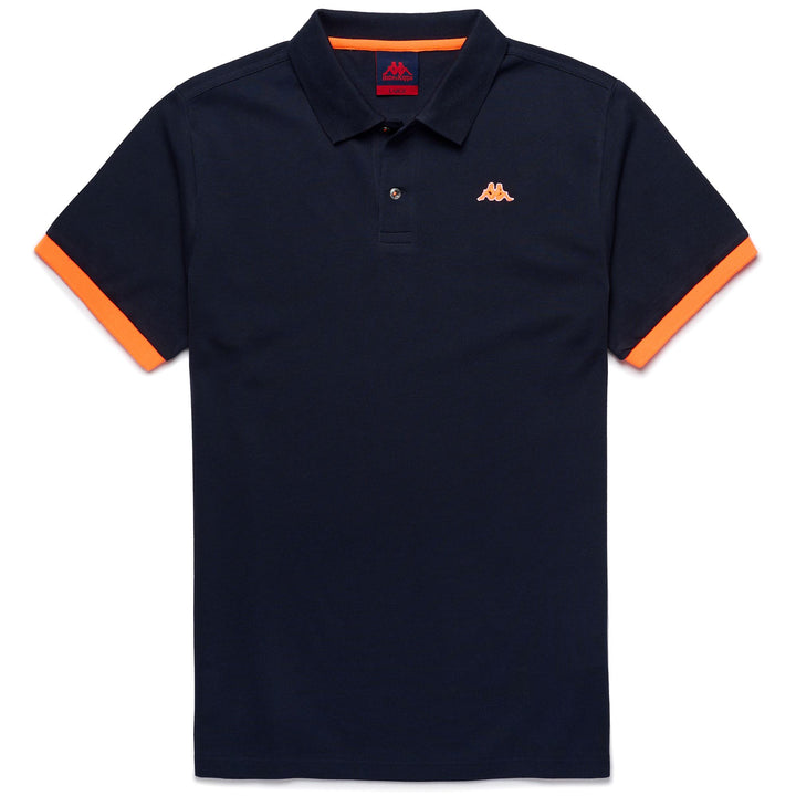 Polo Shirts Man ENDER FLUO Polo BLUE NAVY - NEON ORANGE Photo (jpg Rgb)			