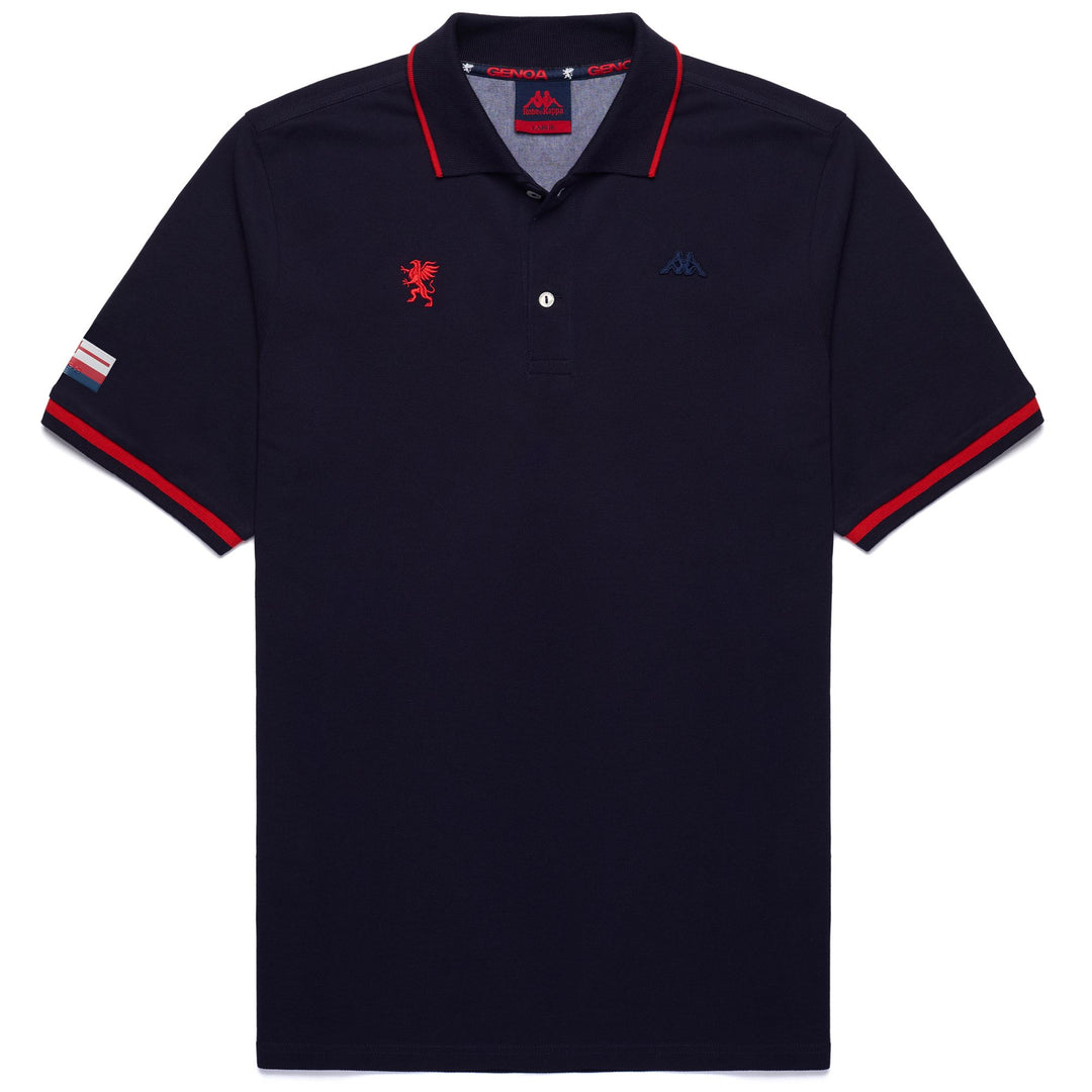 Polo Shirts Man HERVE GENOA Polo BLUE MARINE - RED BLAZE Photo (jpg Rgb)			