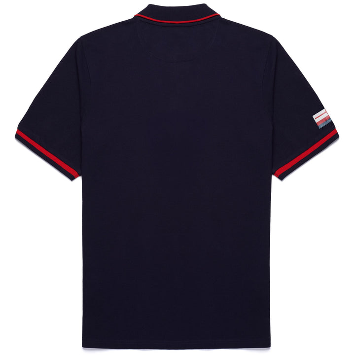 Polo Shirts Man HERVE GENOA Polo BLUE MARINE - RED BLAZE Dressed Front (jpg Rgb)	