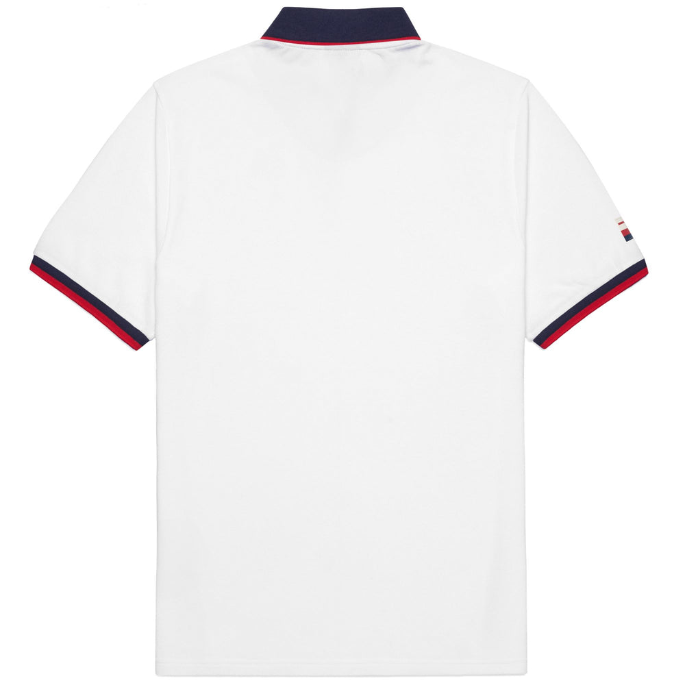 Polo Shirts Man HERVE GENOA Polo WHITE - BLUE MARINE - RED BLAZE Dressed Front (jpg Rgb)	