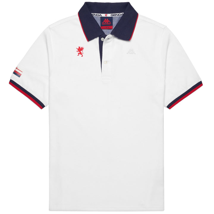 Polo Shirts Man HERVE GENOA Polo WHITE - BLUE MARINE - RED BLAZE Photo (jpg Rgb)			