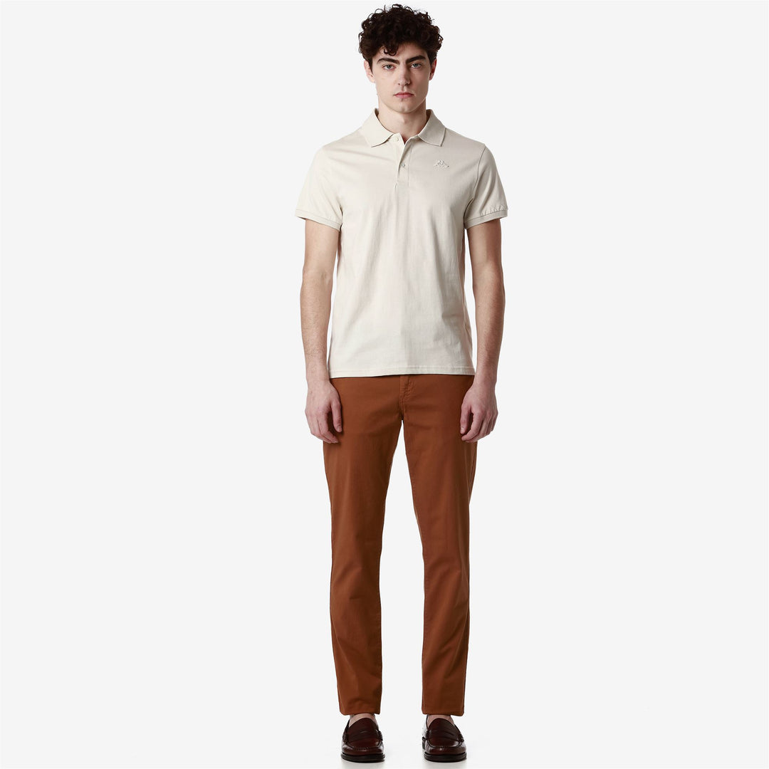 La polo Robe di Kappa Man AARAU Polo BEIGE MOONBEAM Dressed Back (jpg Rgb)		