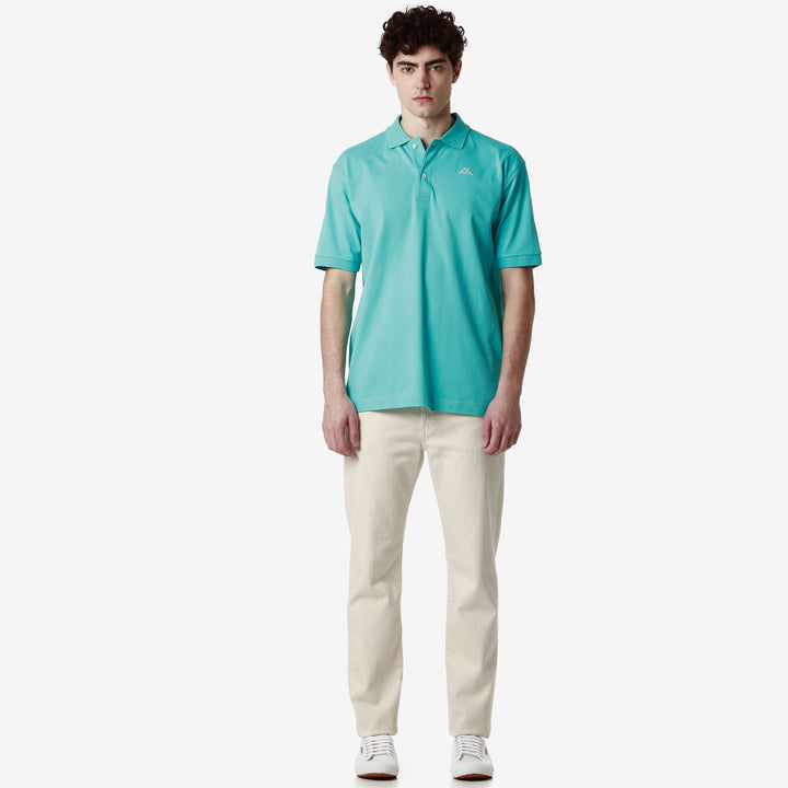 La polo Robe di Kappa Man AARAU Polo TURQUOISE CURACAO Dressed Back (jpg Rgb)		