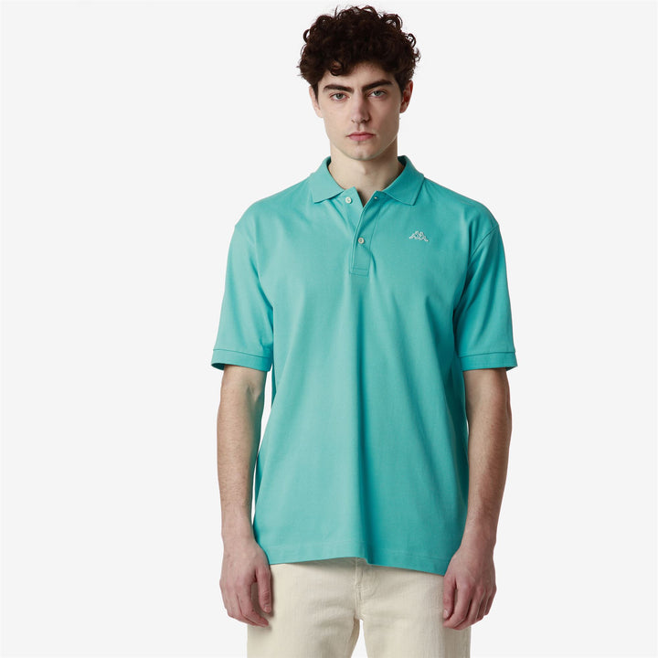 La polo Robe di Kappa Man AARAU Polo TURQUOISE CURACAO Detail (jpg Rgb)			