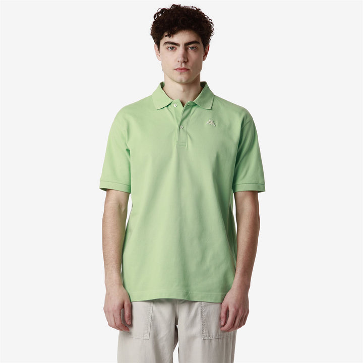 La polo Robe di Kappa Man AARAU Polo GREEN SPRUCESTONE Detail (jpg Rgb)			