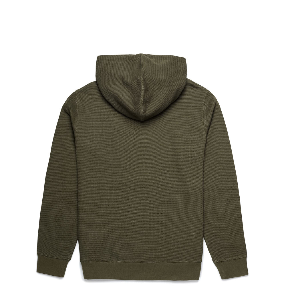 Fleece Man SANDRON Jumper GREEN MILITARY Dressed Front (jpg Rgb)	